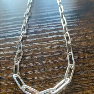 Elegant 925 Sterling Silver 4mm, 18 inch, Paperclip Chain Necklace